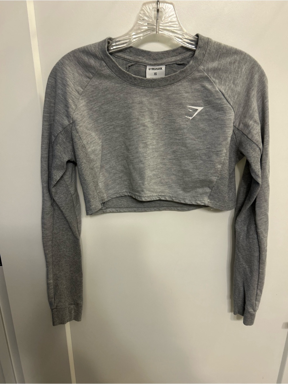 Gymshark Women's Gray Cropped Sweatshirt